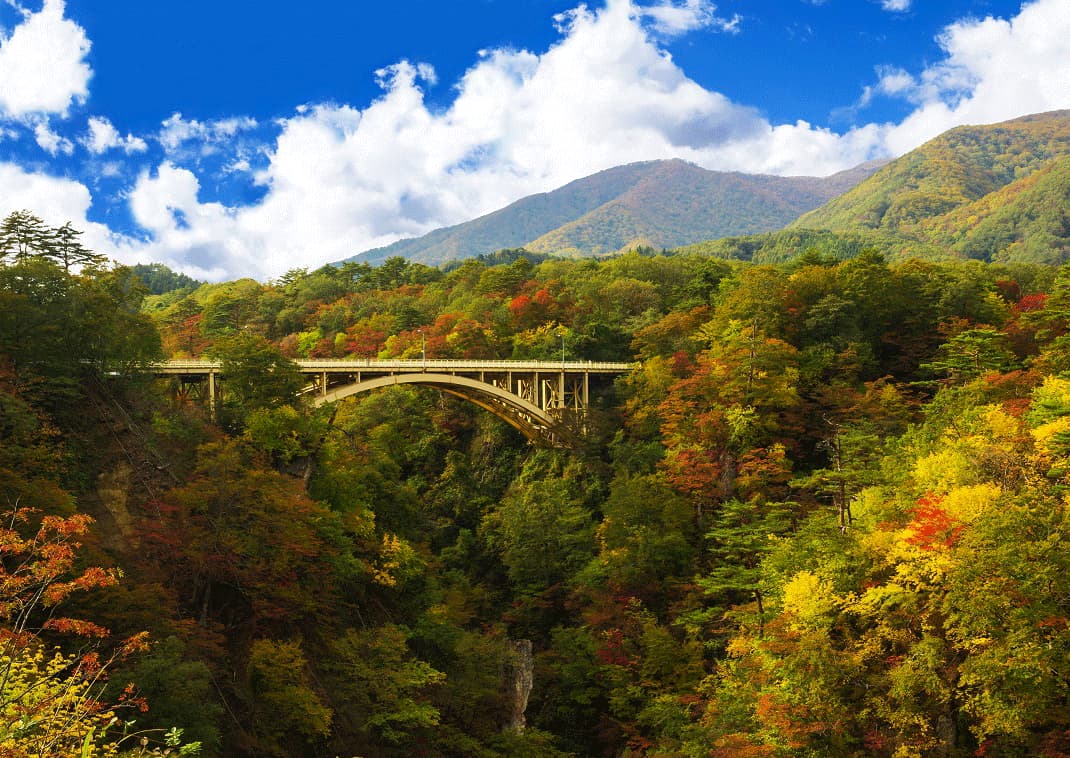 Autumn Colors of Naruko Gorge in Japan