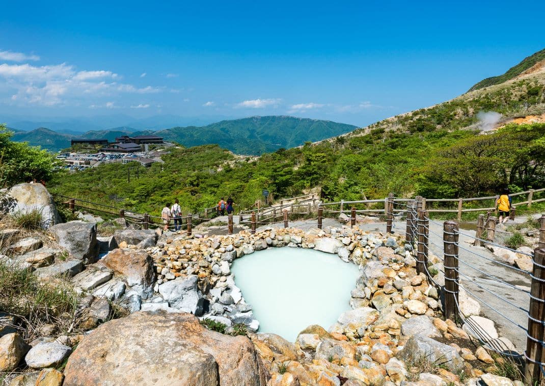 Owakudani sulphur hot spring near Lake Ashi in Hakone,Japan