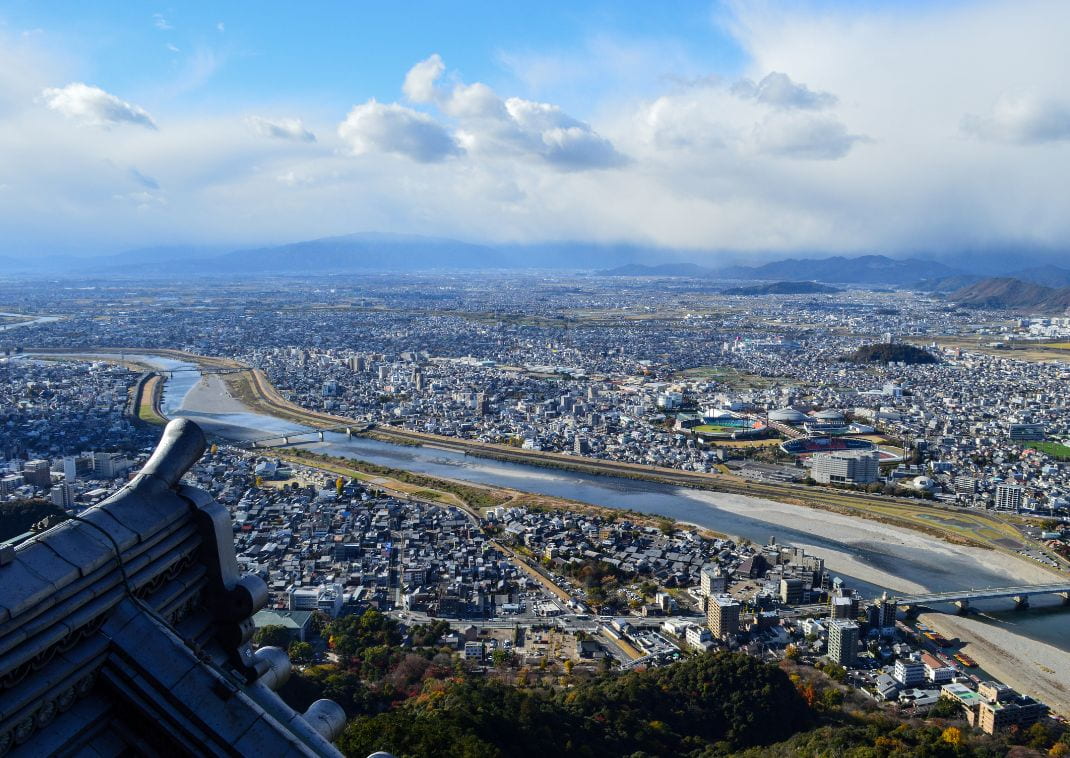 A view of Gifu City from atop Gifu Castle