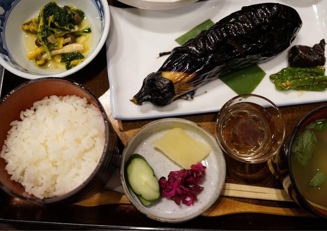 Japanese traditional dishes at temple Lenten dinner