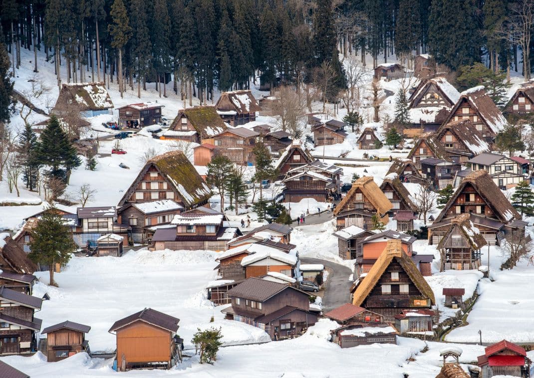 The snowy historic villages of Shirakawa-go and Gokayama, Japan, Winter
