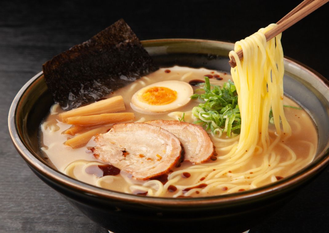 Japanese pork broth ramen with a variety of toppings