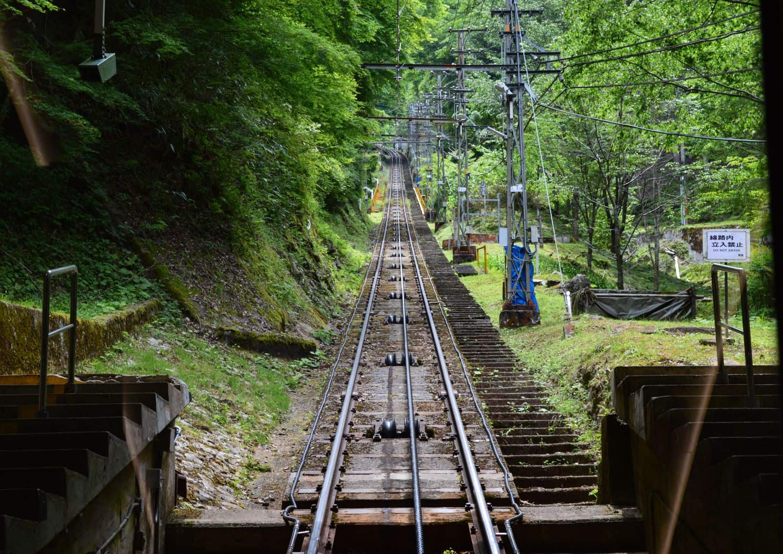 View from the cable car of the mountain