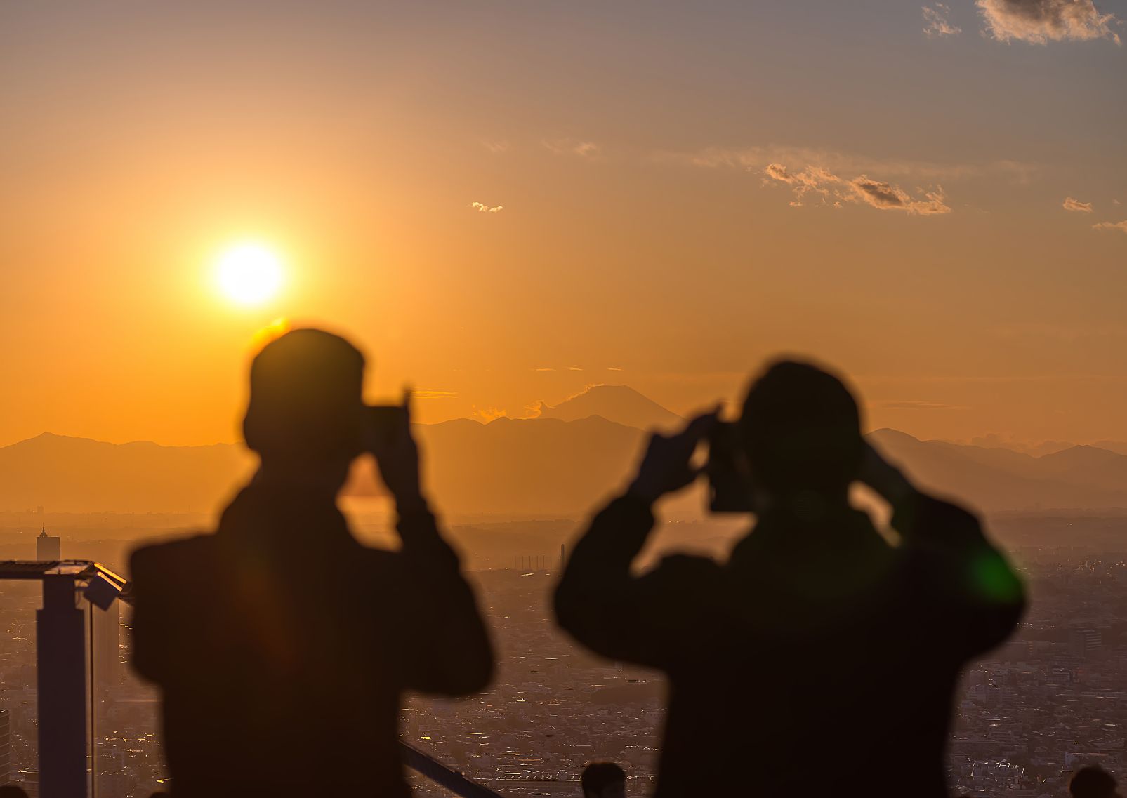 Sunset view from Shibuya Sky, Tokyo