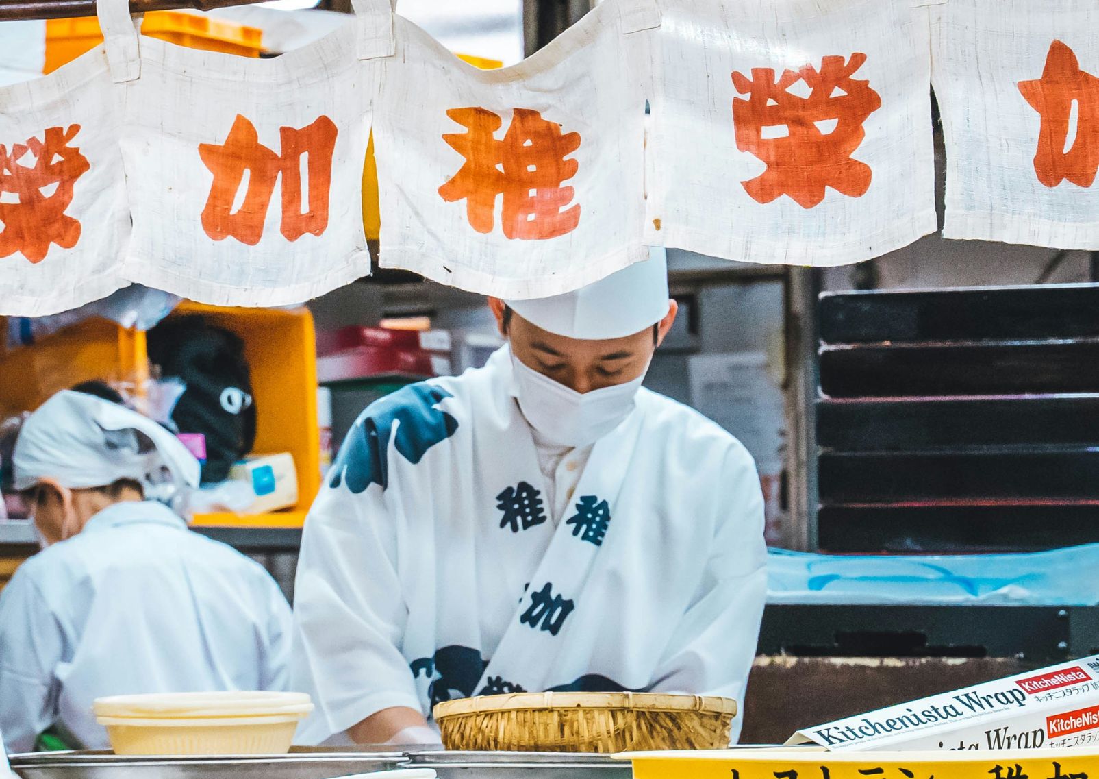 Chef at market in Japan