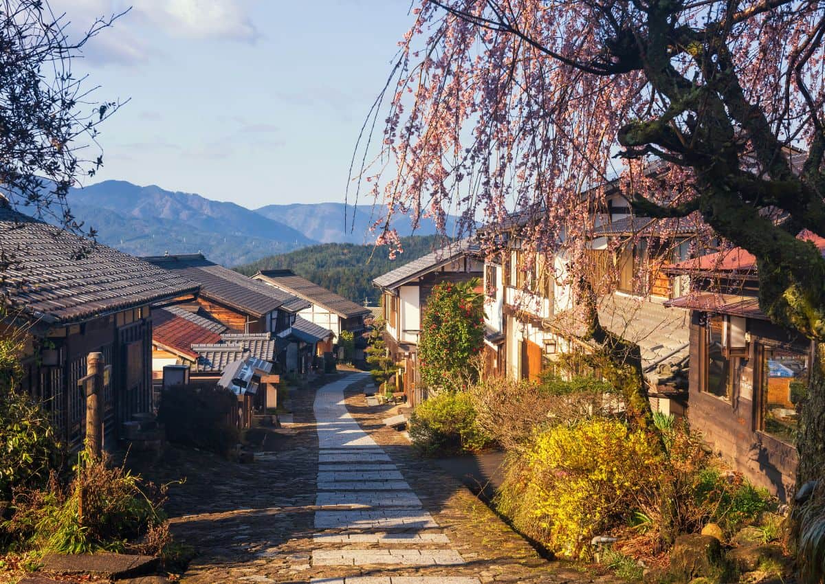 Magome-juku in spring, Nakasendo, Japan