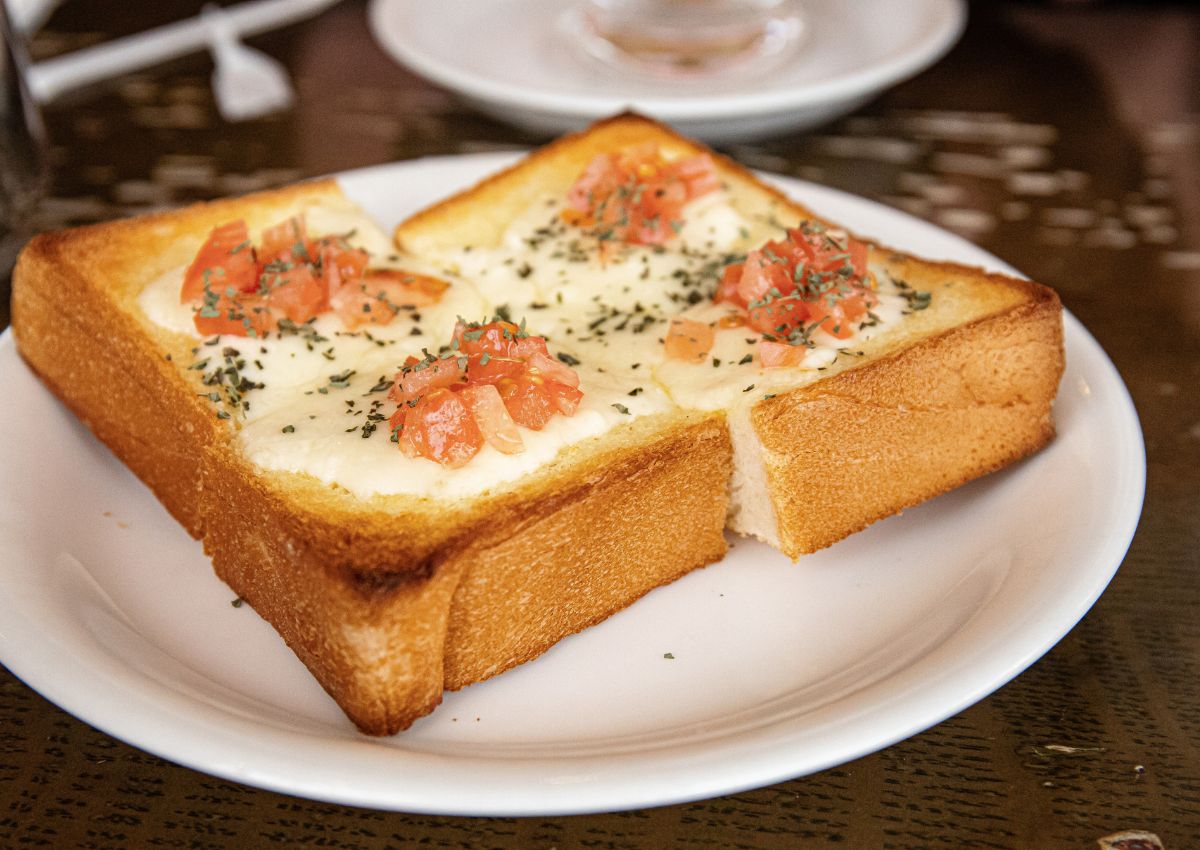 Grilled cheese bread for Japanese breakfast