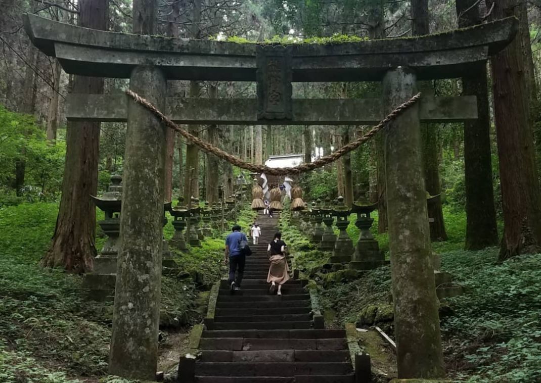 The steps leading to the shrine