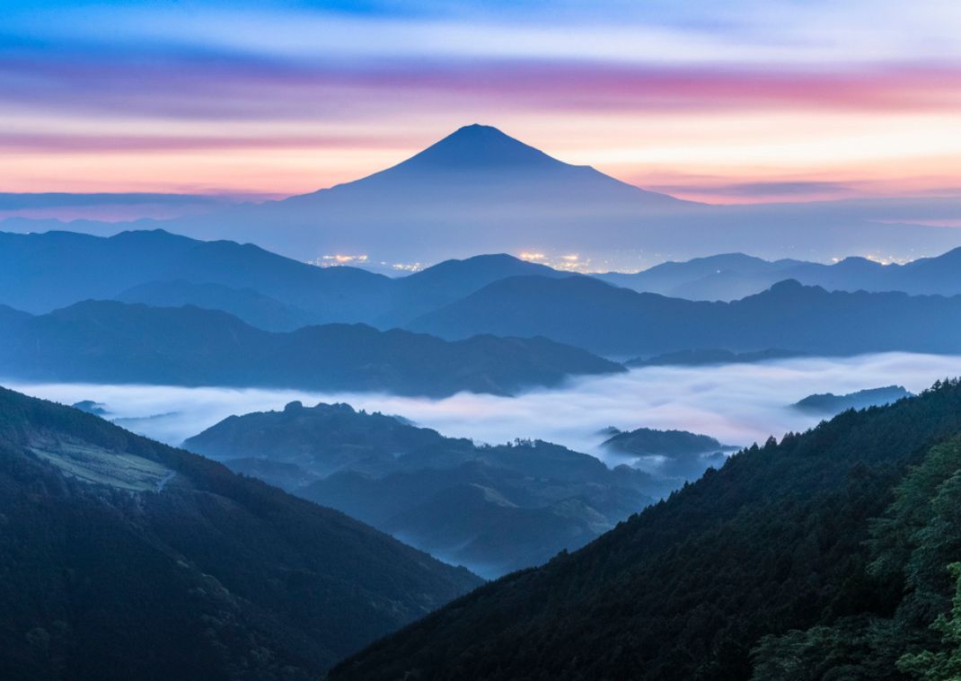 Mount Fuji at sunrise in Japan