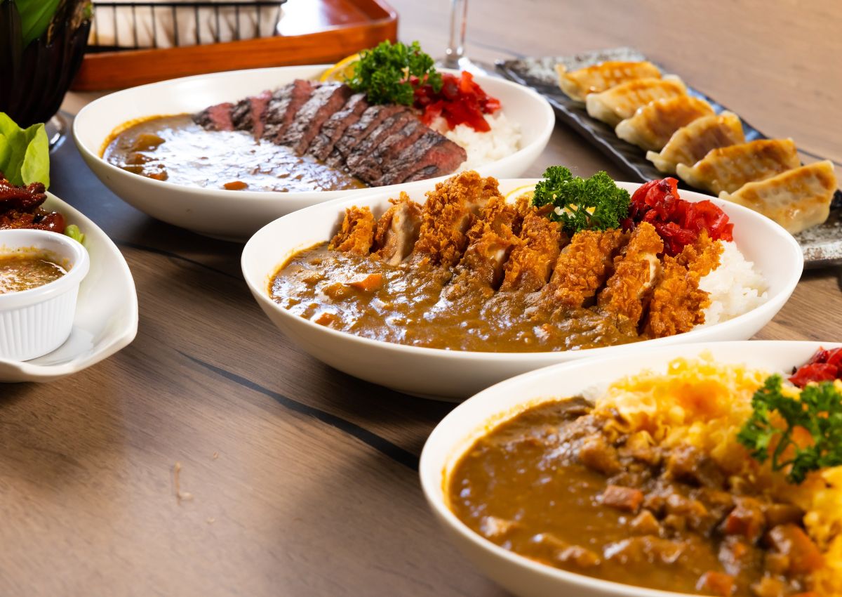 Japanese curry sets at restaurant