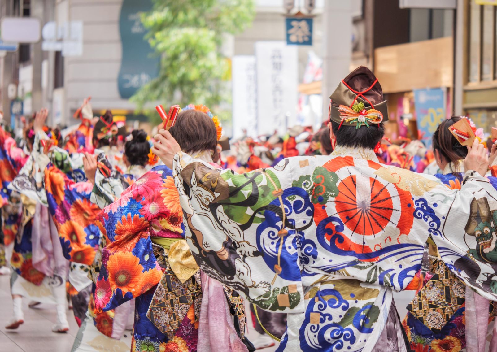 Yosakoi dancers at Yosakoi Festial, Kochi, Japan