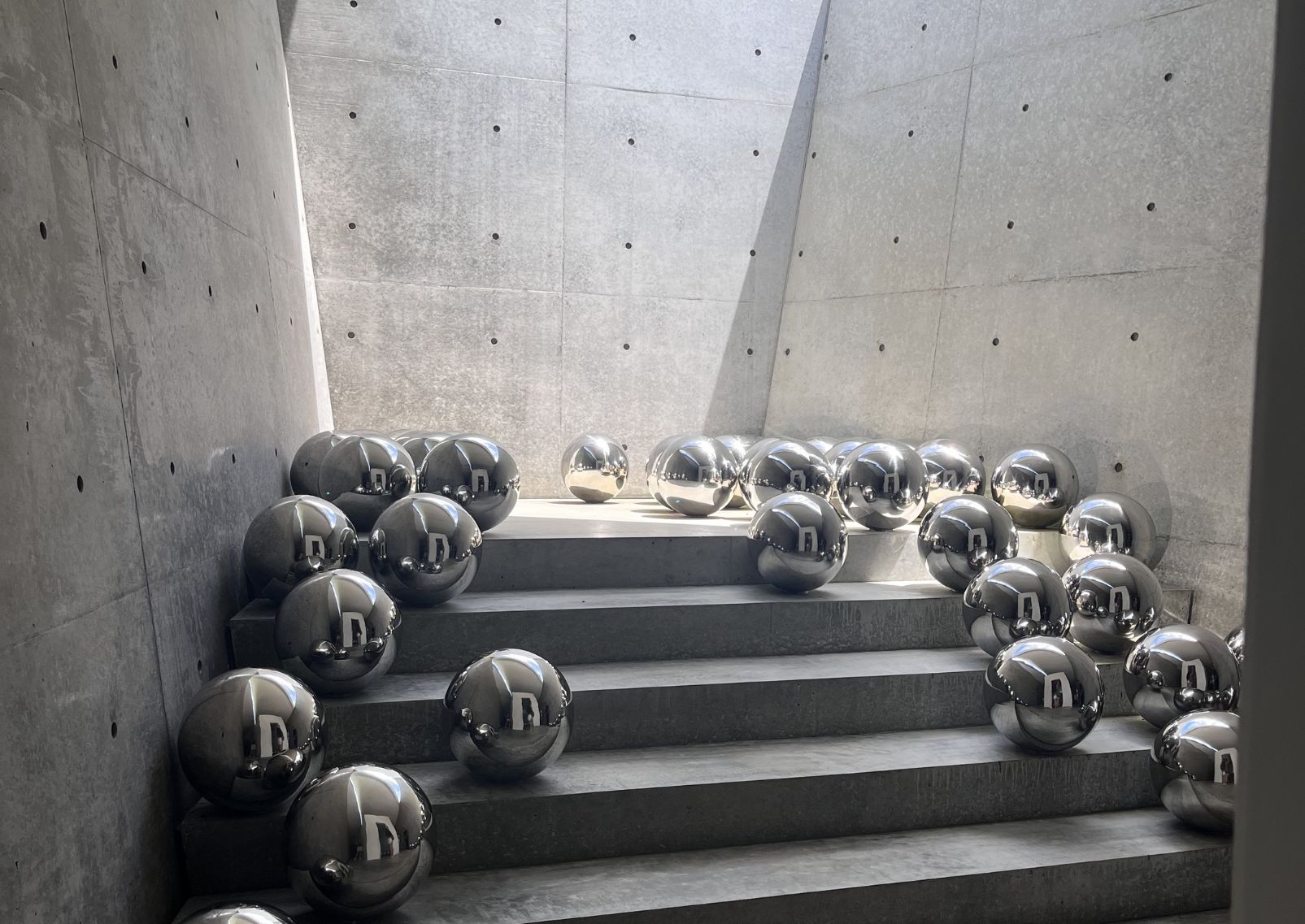 Yayoi Kusama Narcissus Garden installation in the Valley Gallery, Naoshima, Japan