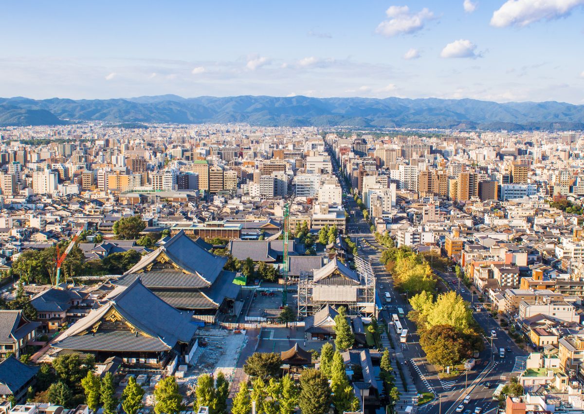 Scenery of Central Kyoto city, Japan