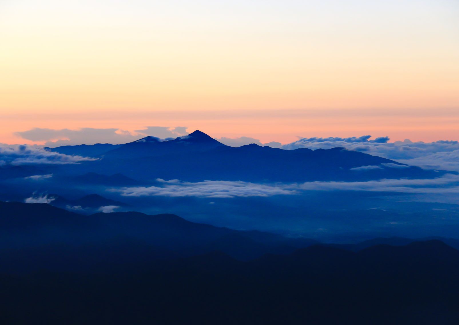 Mount Bandai and Iide mountain range in Fukushima, Japan