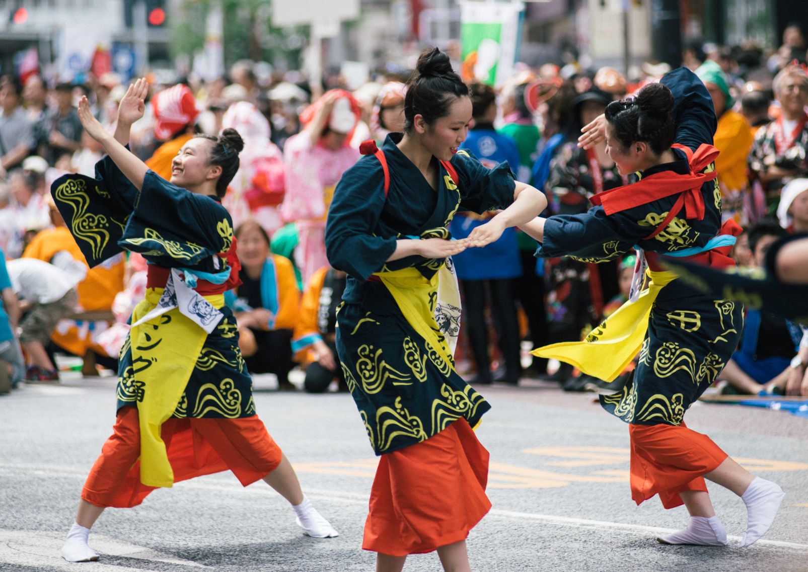 Dancers perform at a Yosakoi Festival in Japan