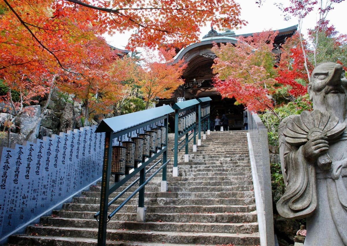 Buddhist scripture wheels at Daishoin Temple, Miyajima Island