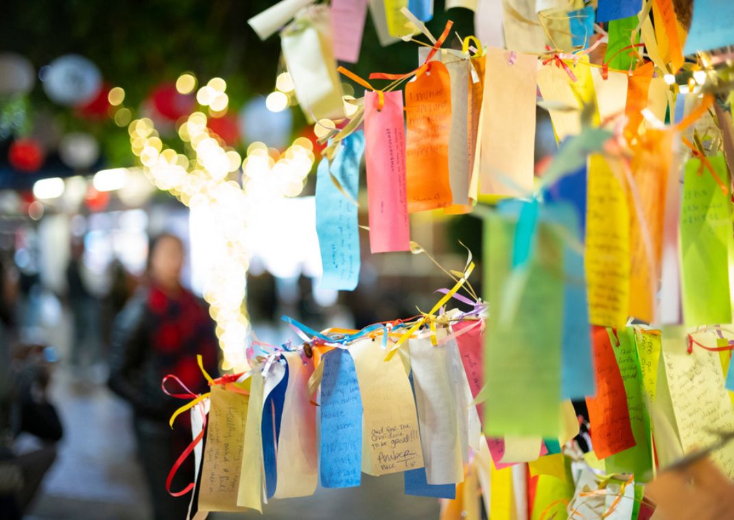 Paper wishes on Tanabata festival, Japan
