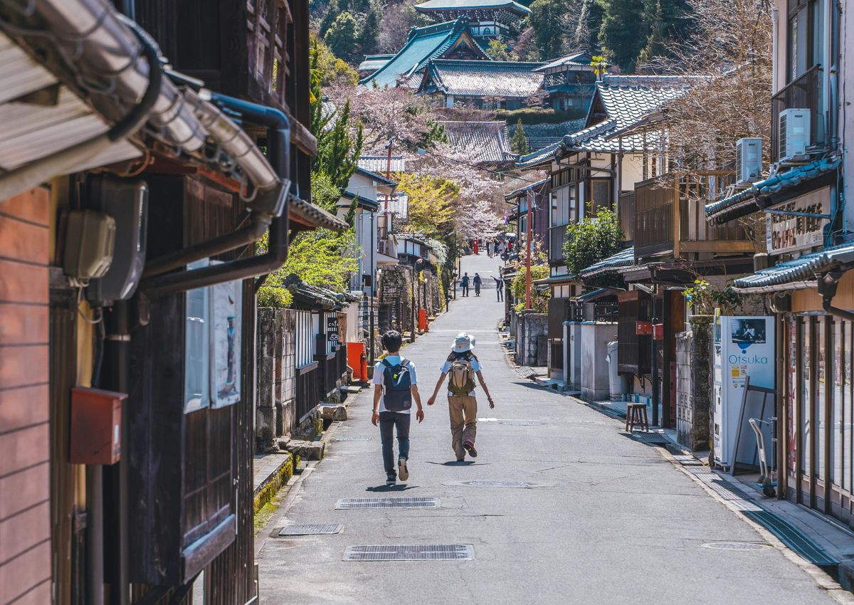 Tourists off the beaten path at Miyajima Island
