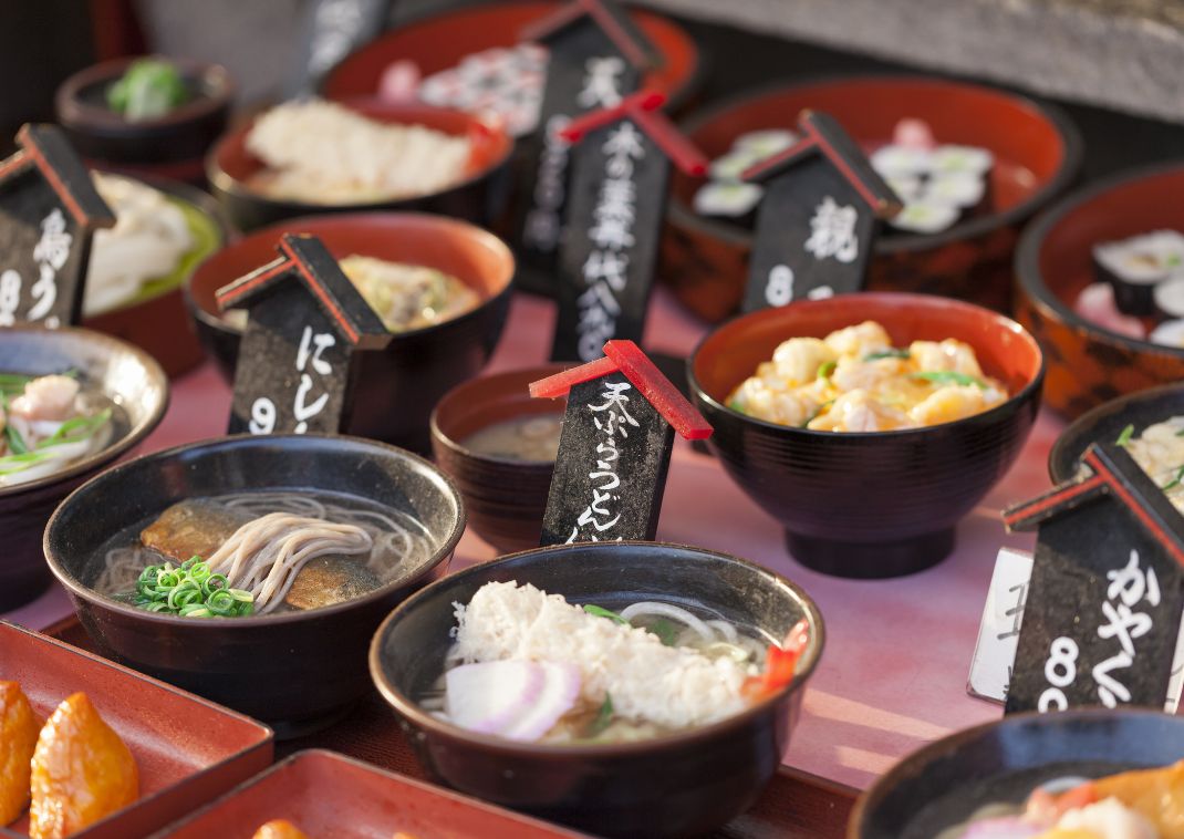 Japanese dishes in bowls