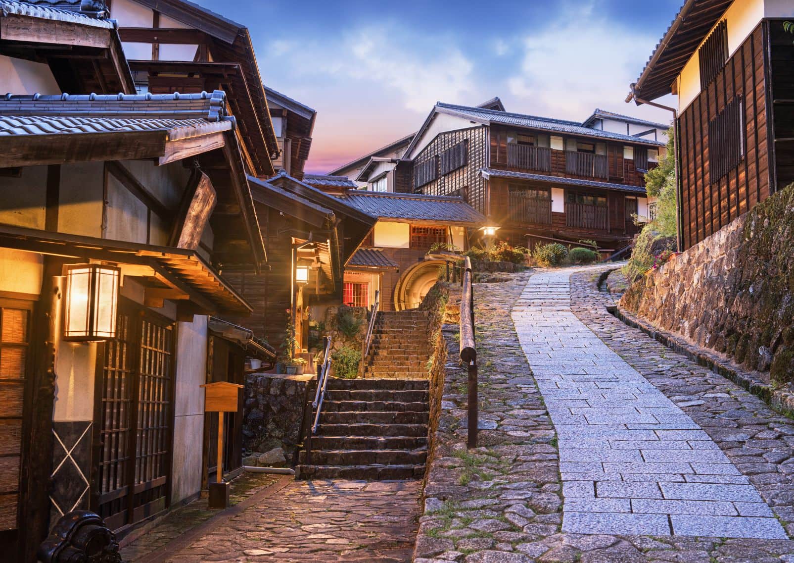 Typical post town along the Nakasendō, Kiso Valley, Japan