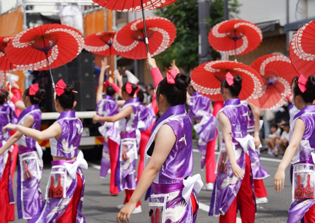 Japanese traditional festive dance event