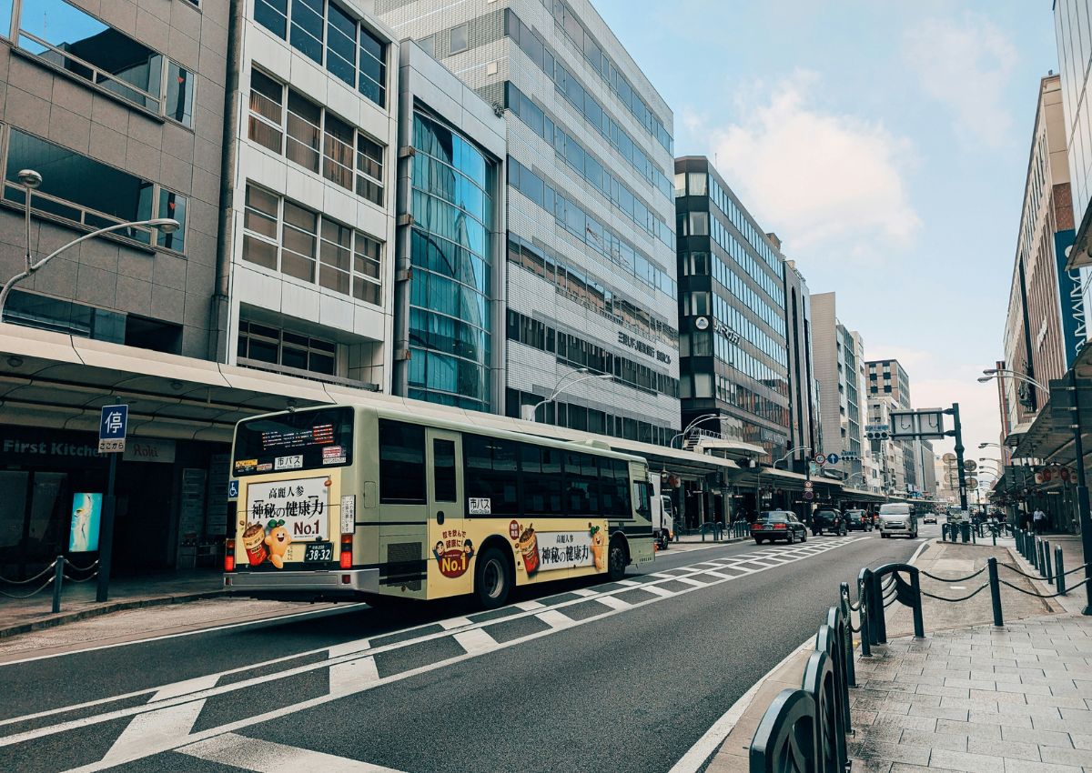 Public bus in Kyoto city, Japan