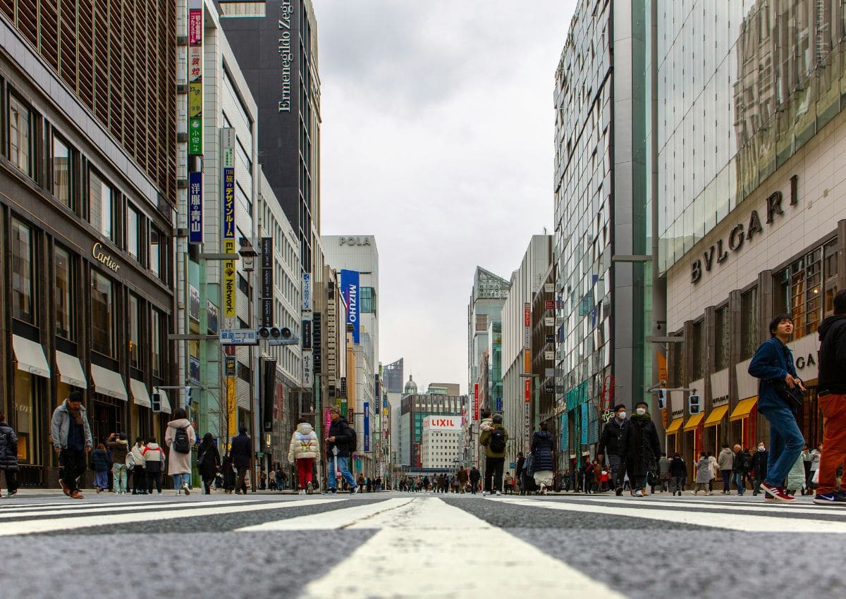People exploring Ginza, Tokyo