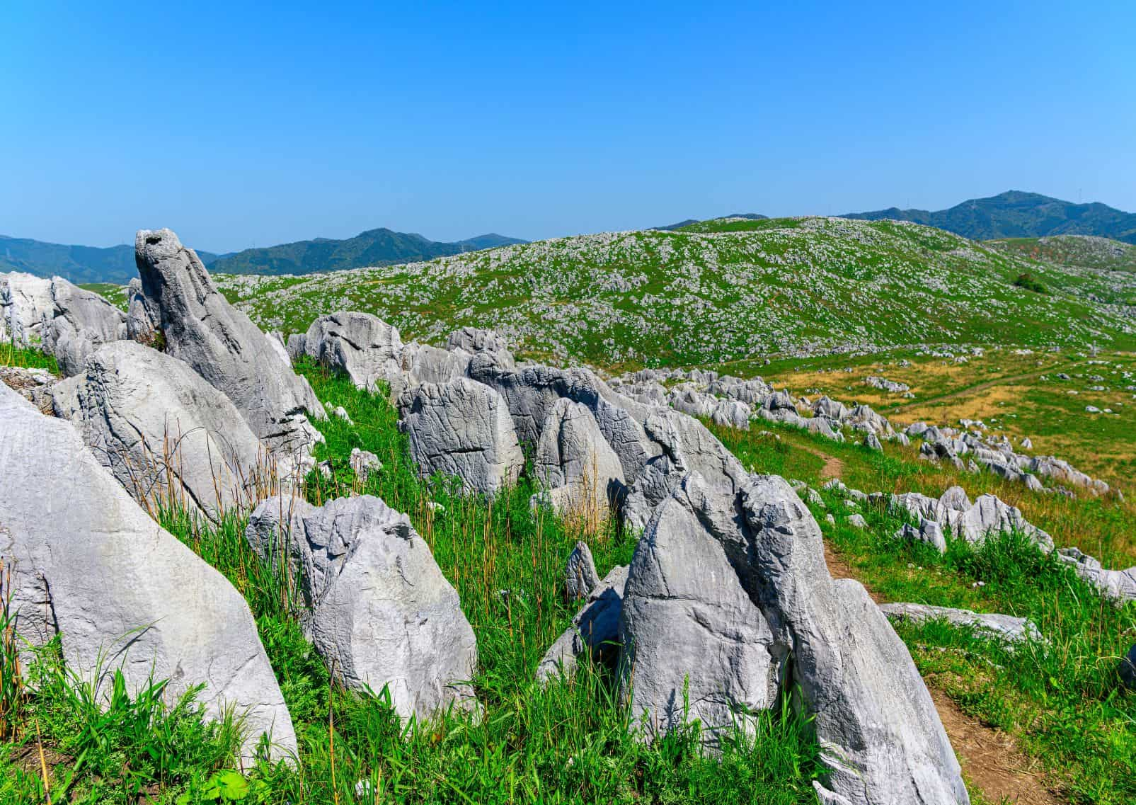 Early summer scenery of limestone-rich Akiyoshidai