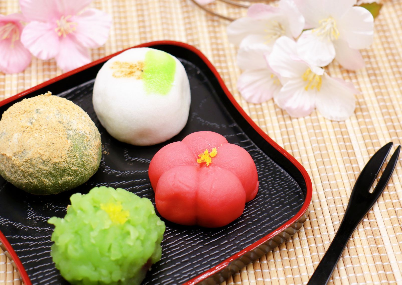 Plum themed mochi sweets, Japan