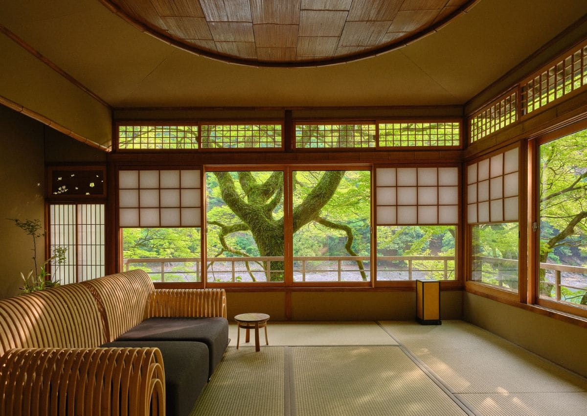 Guest room at Hoshinoya Kyoto, Arashiyama