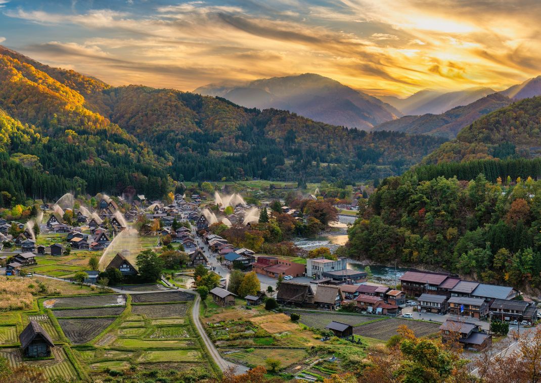 Shirakawa-go, Gifu, Japan, during autumn