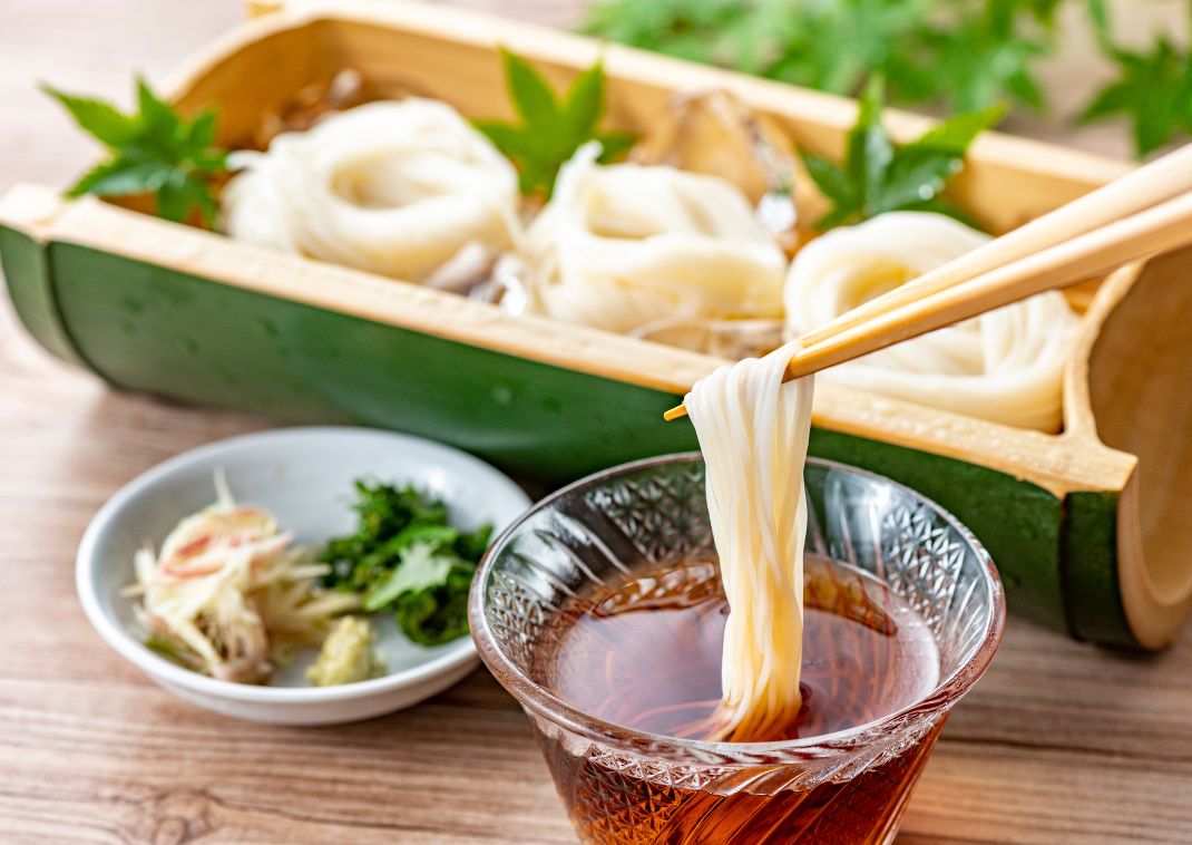 Somen, thin noodle in summer, Japan