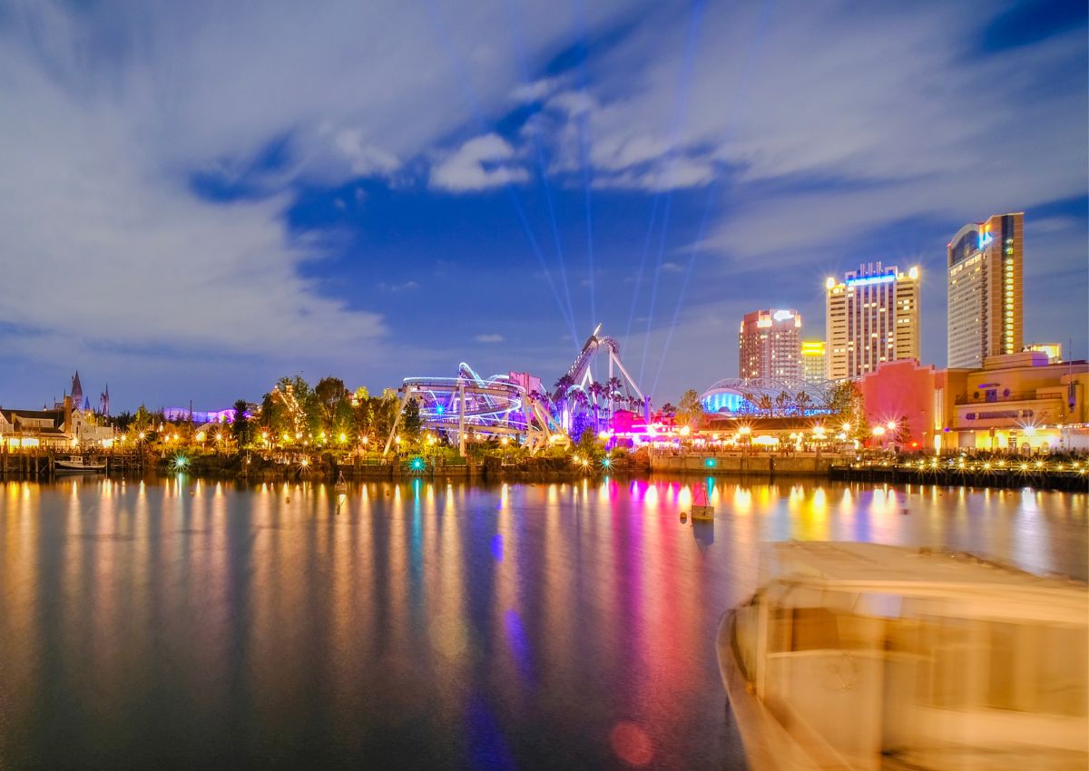 Night view of Universal Studios Japan, Osaka