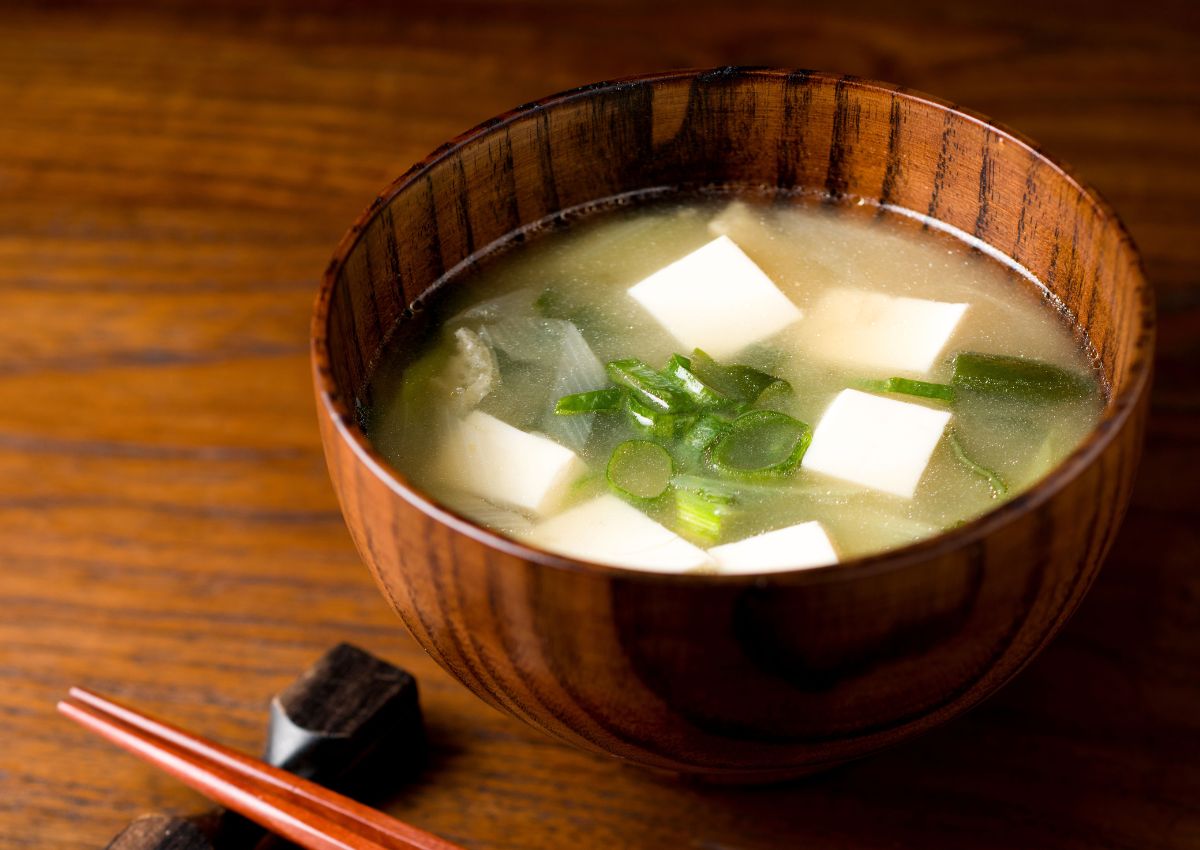 A bowl of miso soup, Japanese breakfast