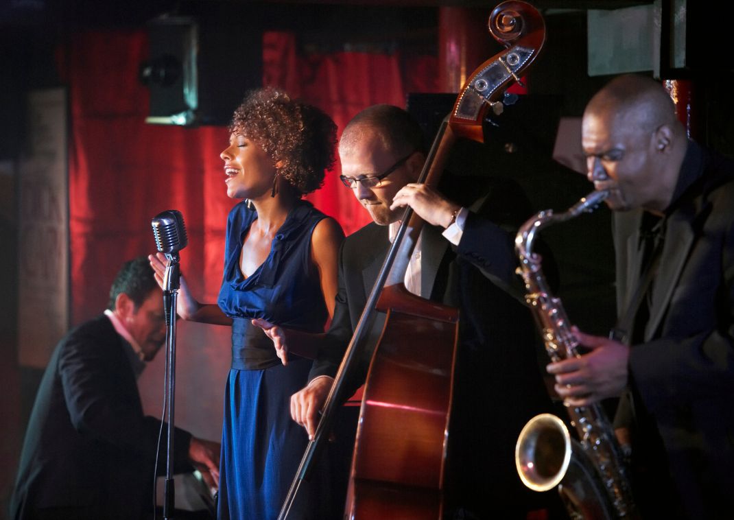 Jazz band performing in a night club