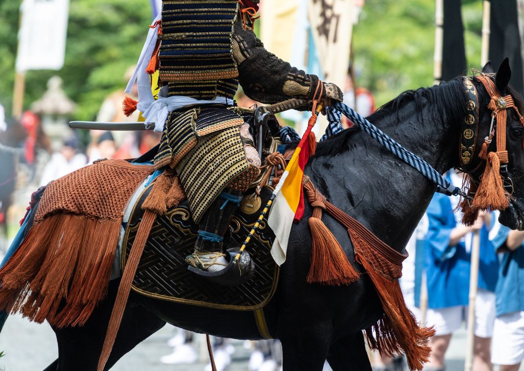 Armoured samurai riding on the horse, Jidai Matsuri, Kyoto