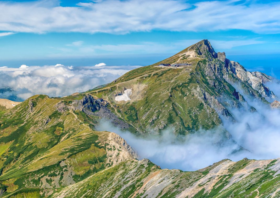 The peaks of the Northern Japanese Alps, Hakuba, Nagano, Japan.