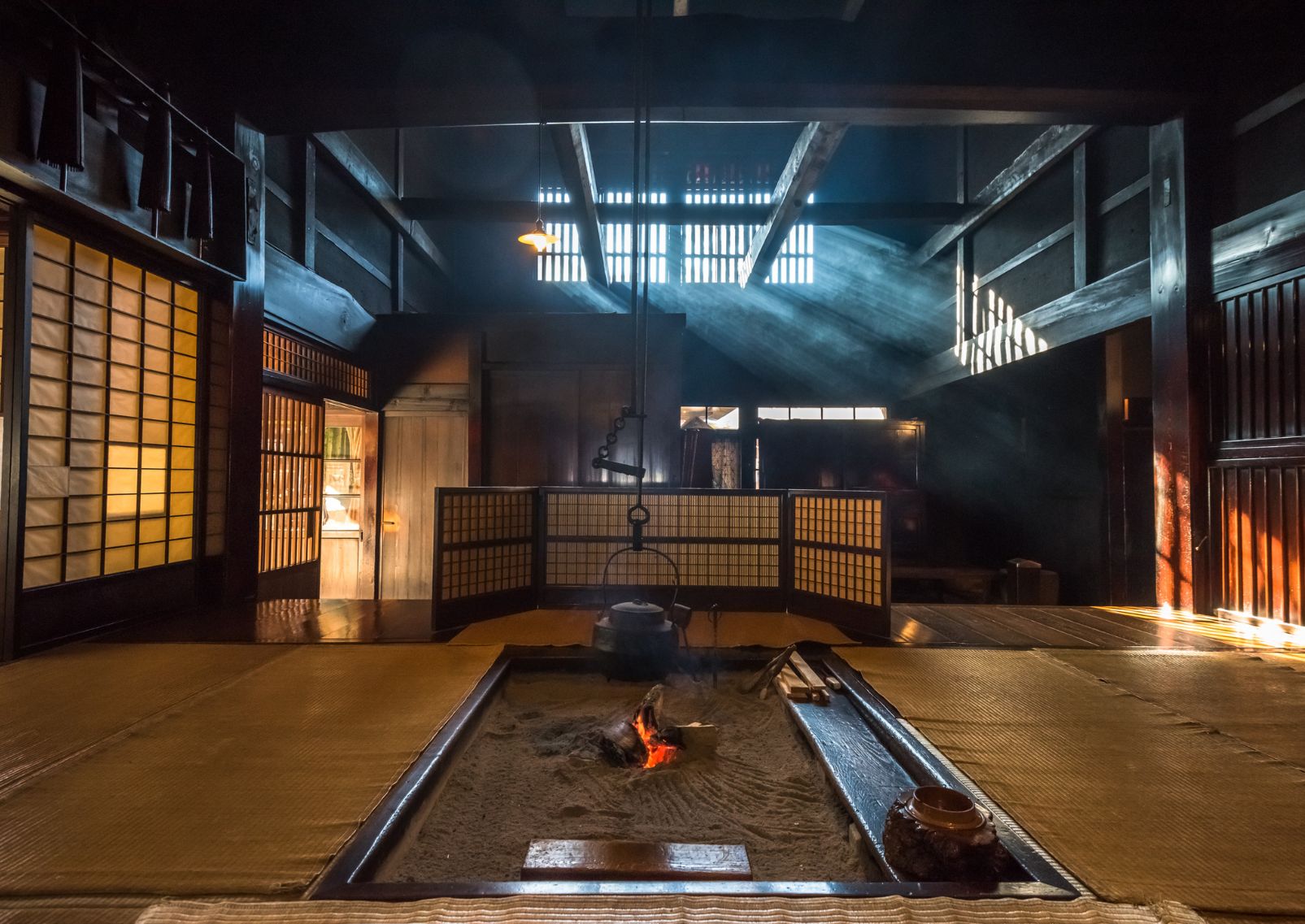 Interior of an old traditional house in Tsumago, Japan