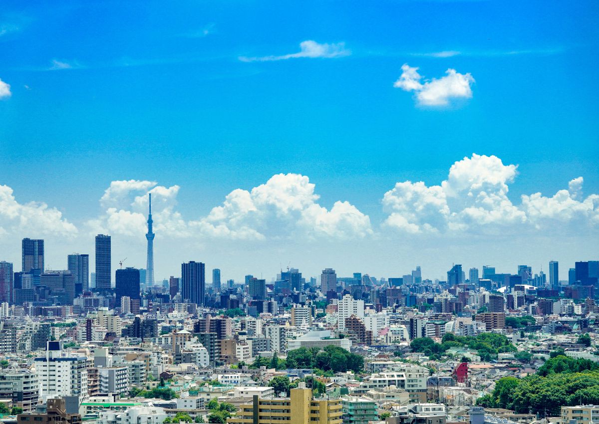 Sunny view of Tokyo
