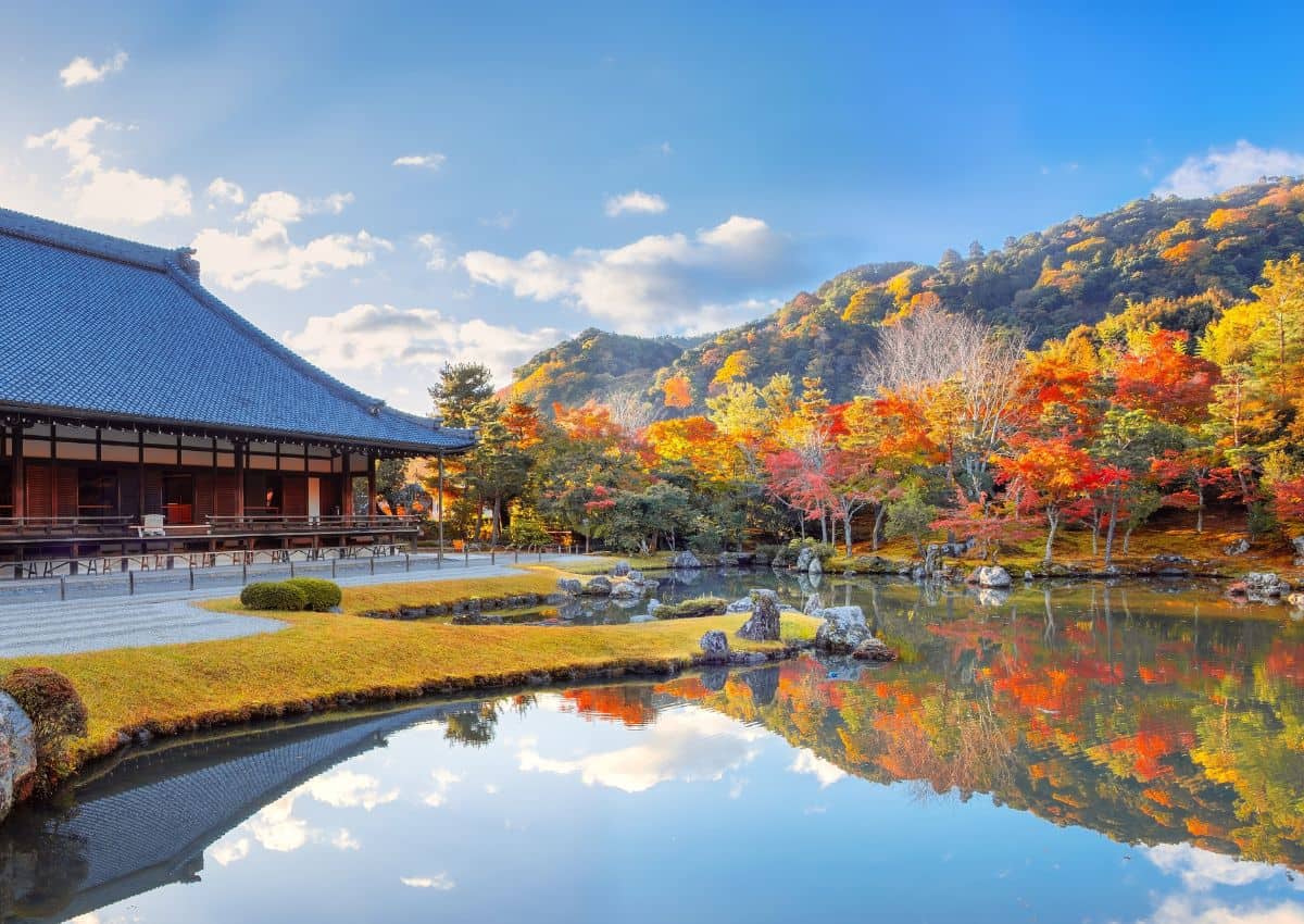 Autumn foliage at Tenryuji Temple’s garden, Kyoto