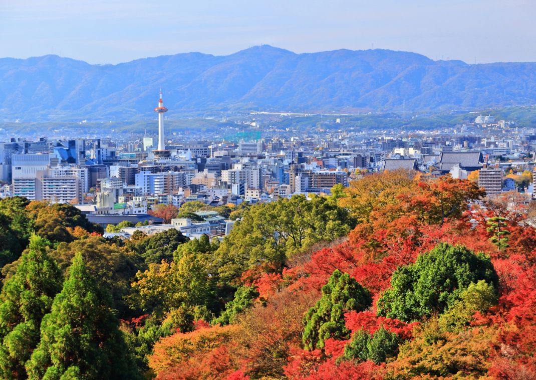 Kyoto’s cityscape in autumn, Japan