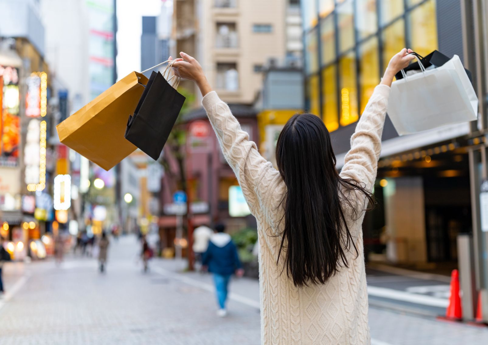 Woman shopping in Tokyo, Japan