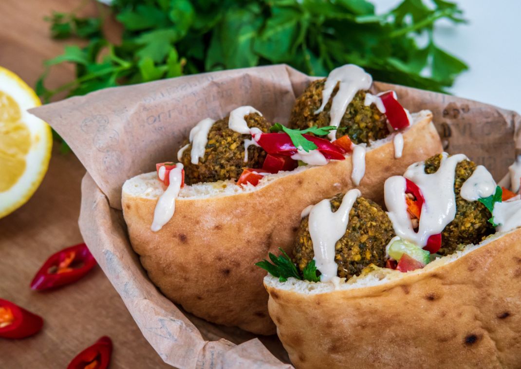  Vegetarian falafel in pita bread