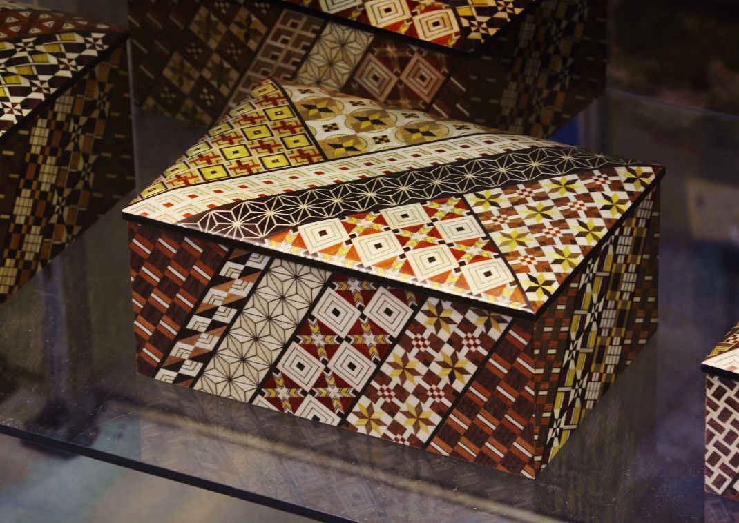 Yosegi Zaiku from Hakone Japan, a traditional wood craft featuring geometric shapes