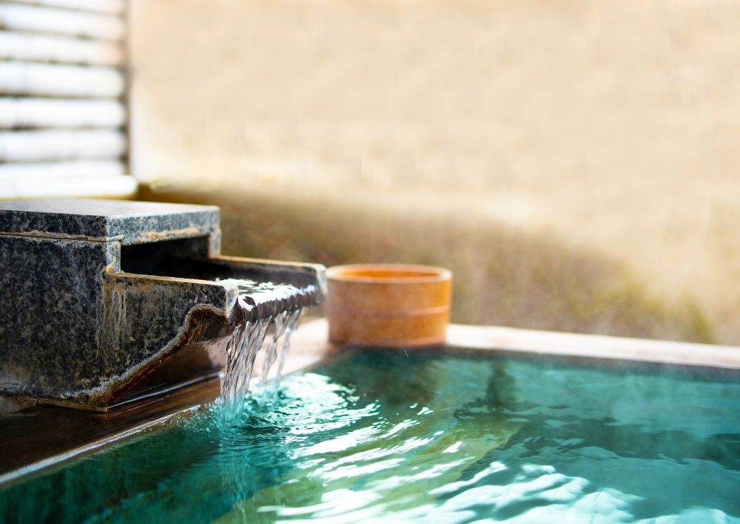 Japanese hot spring natural bath