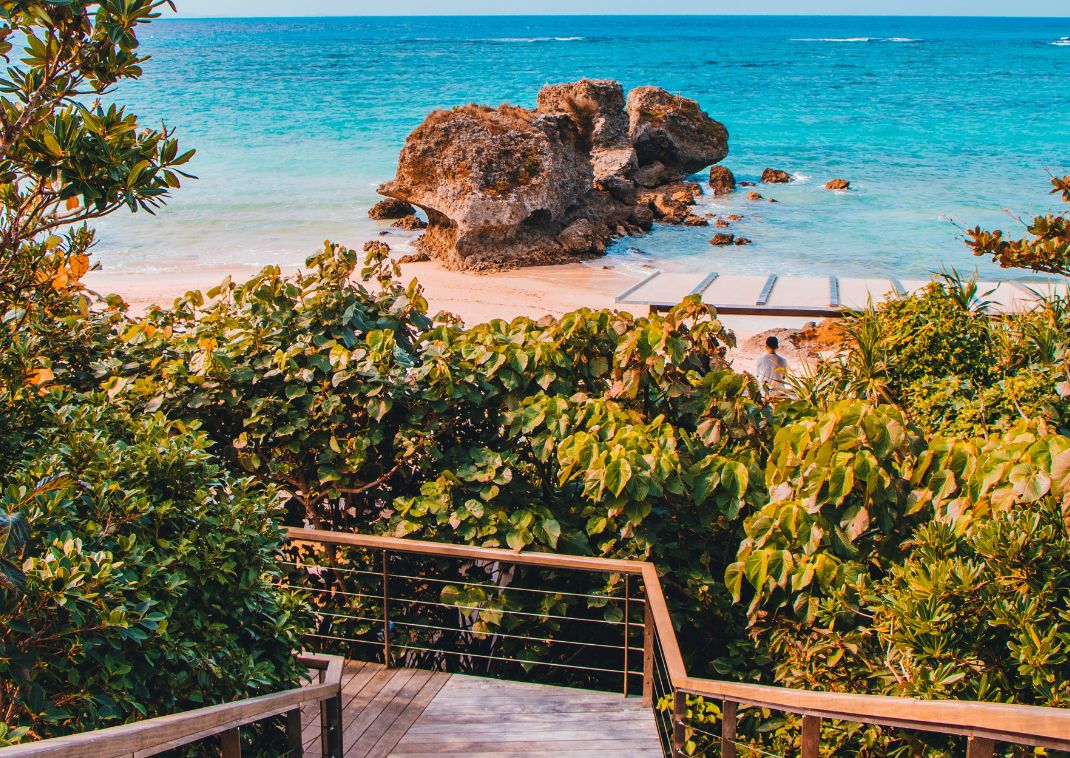   Hidden beach on Okinawa, Japan