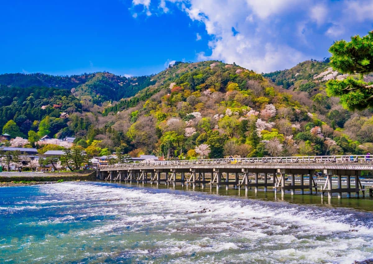 Togetsukyo Bridge in spring, Arashiyama, Kyoto