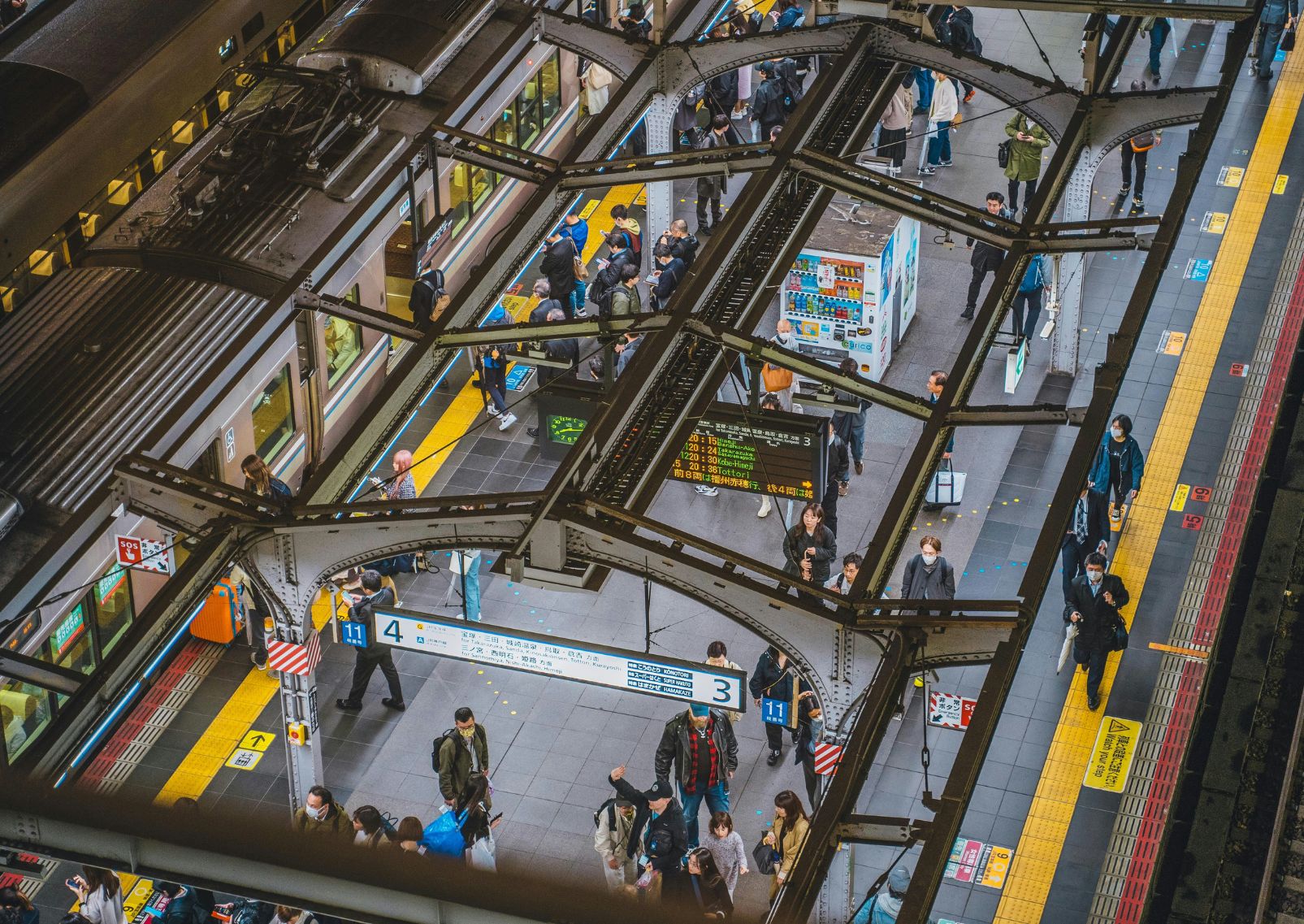 Tourists at the platform in Tokyo Station, Tokyo, Japan