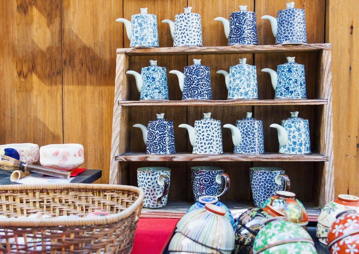 Japanese ceramics shop in Kyoto, Japan
