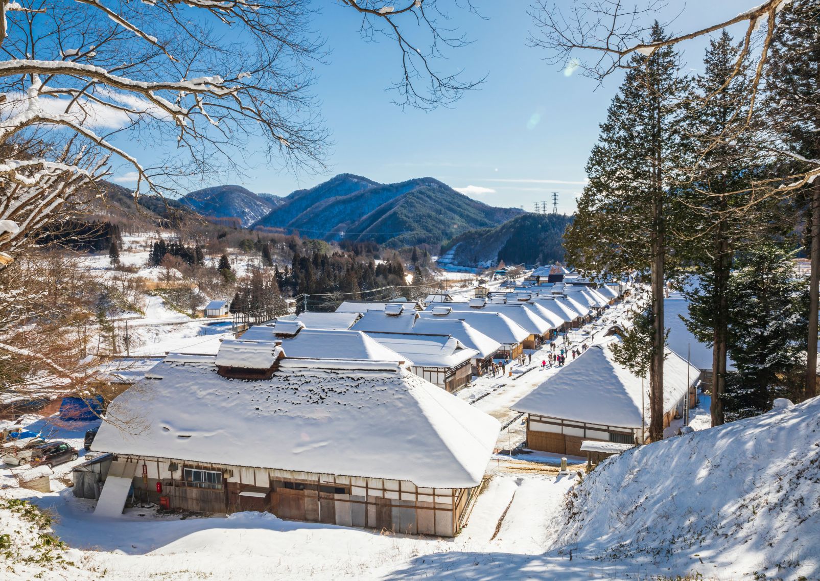 Ouchijuku village in winter, Fukushima, Japan